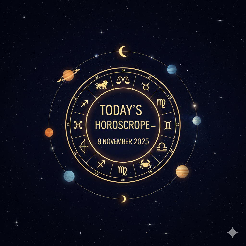 “8 नवंबर 2025 आज का राशिफल | दैनिक राशिफल हिंदी में | Nakshatra AI Horoscope Banner”