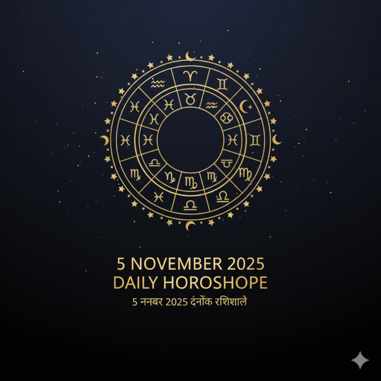 5 नवंबर 2025 आज का राशिफल | दैनिक राशिफल हिंदी में | Nakshatra AI Horoscope Banner