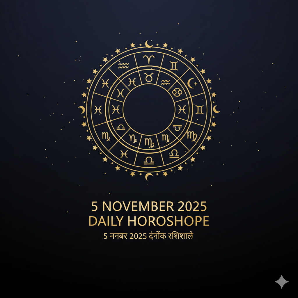 5 नवंबर 2025 आज का राशिफल | दैनिक राशिफल हिंदी में | Nakshatra AI Horoscope Banner