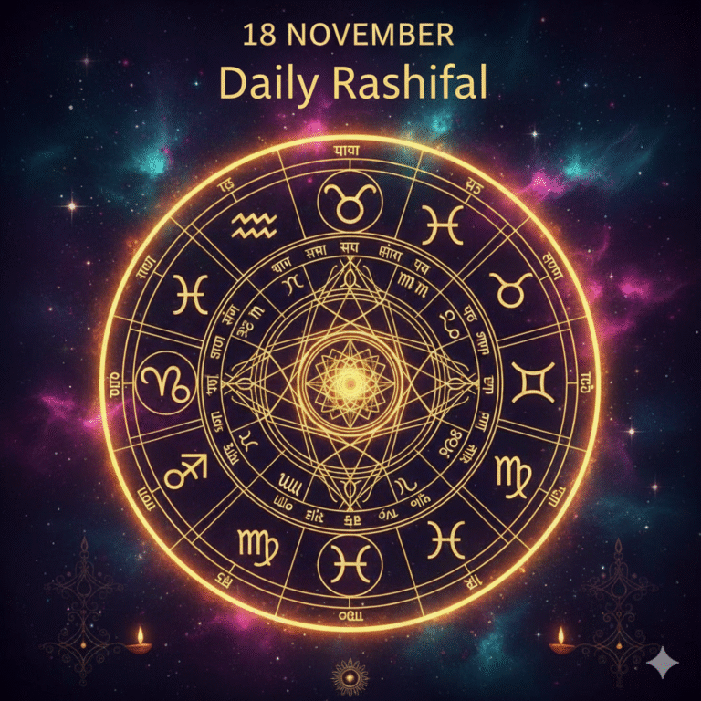 “18 नवंबर 2025 का राशिफल – सभी 12 राशियों का आज का दैनिक भविष्यफल और ज्योतिषीय विश्लेषण | Nakshatra AI”