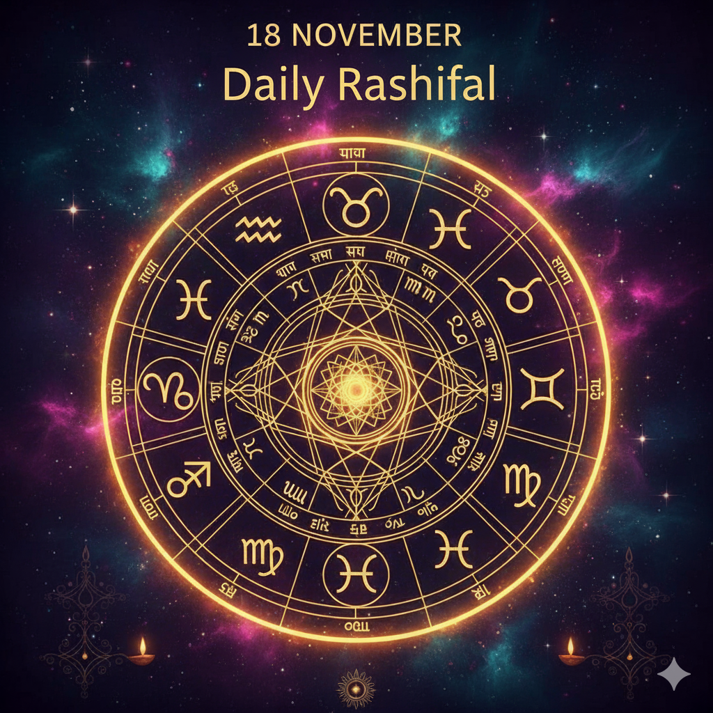 “18 नवंबर 2025 का राशिफल – सभी 12 राशियों का आज का दैनिक भविष्यफल और ज्योतिषीय विश्लेषण | Nakshatra AI”