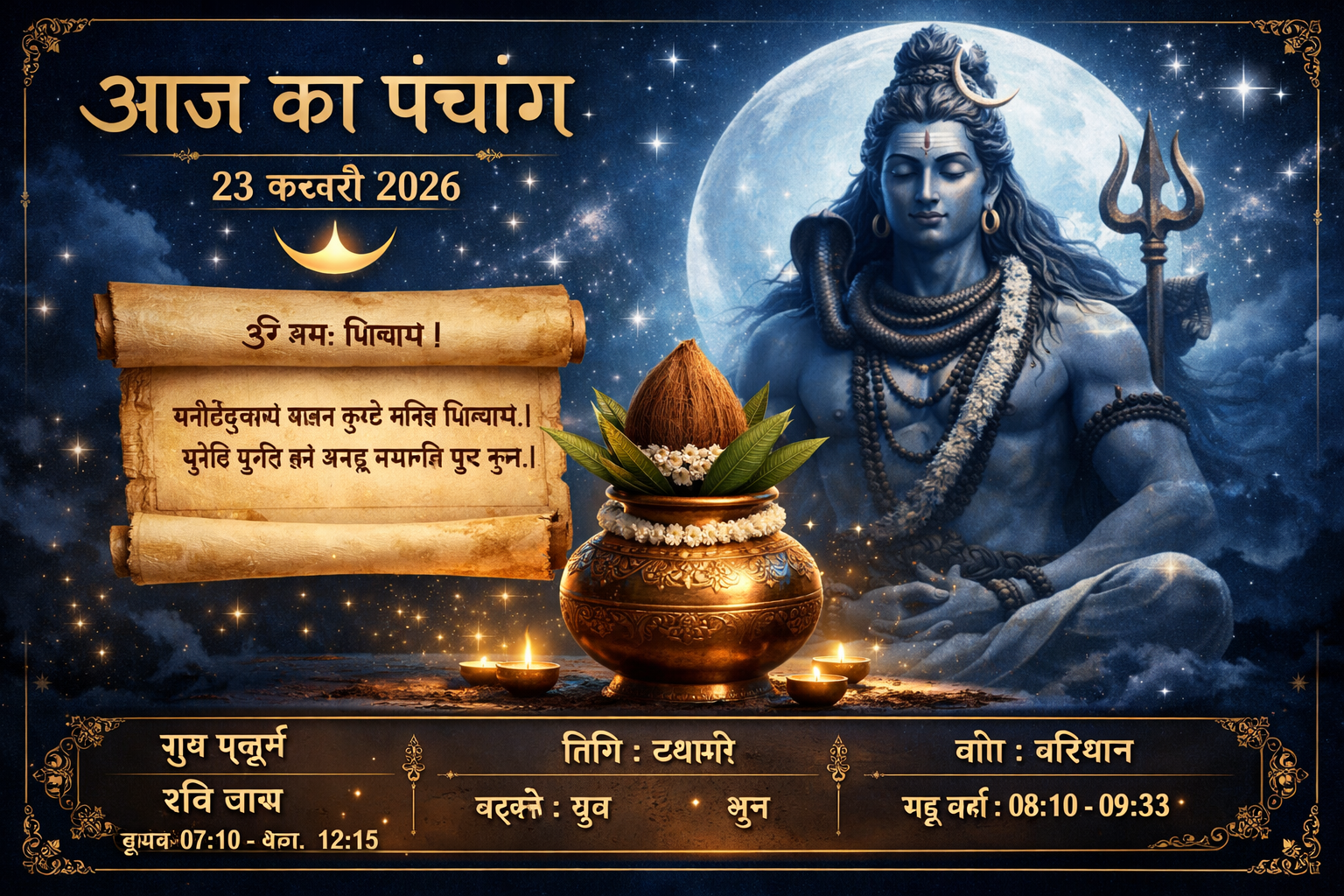 आज का पंचांग 23 फरवरी 2026