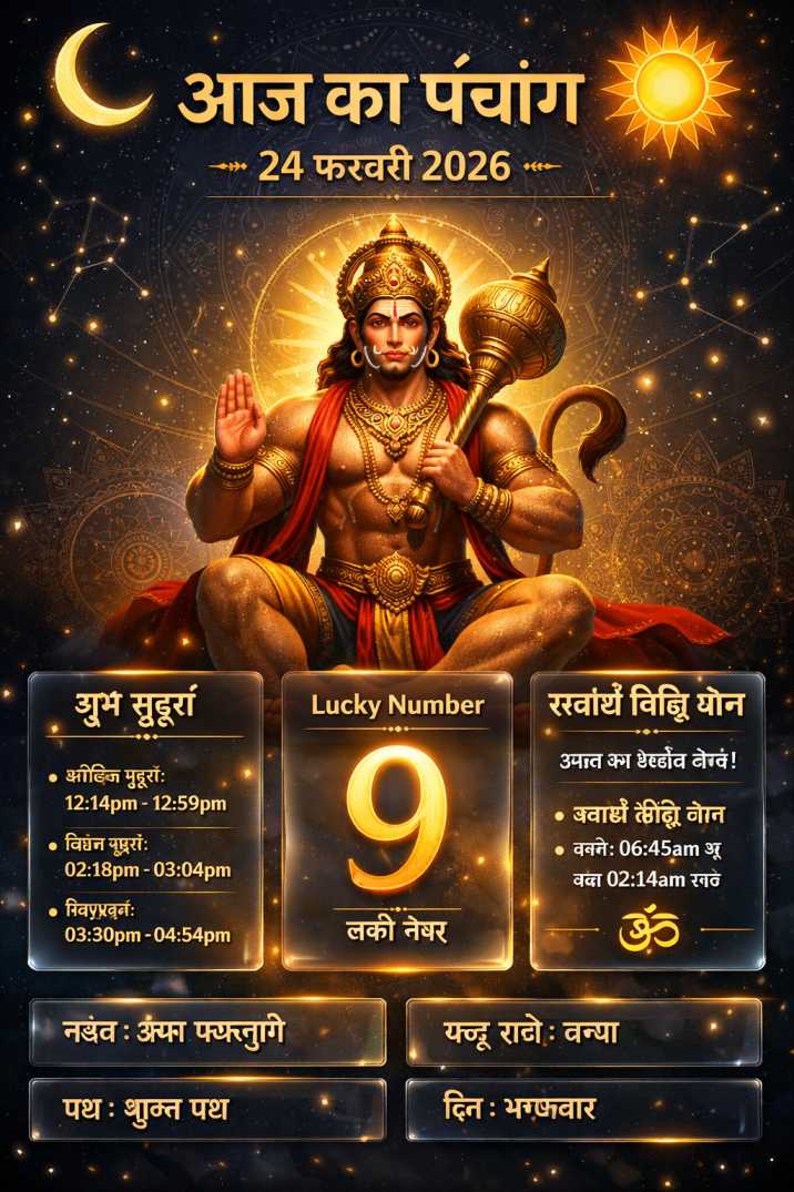 आज का पंचांग 24 फरवरी 2026