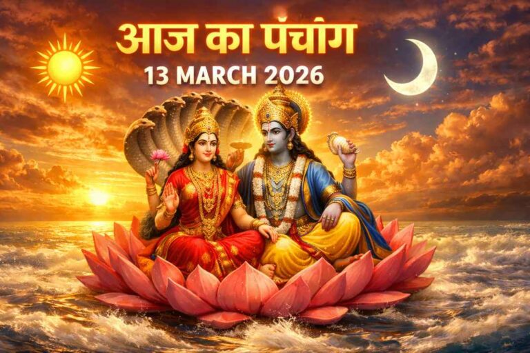 13 March 2026 आज का पंचांग शुभ मुहूर्त राहुकाल और तिथि